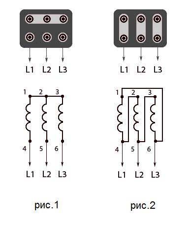 Схема соединения звездой и треугольником